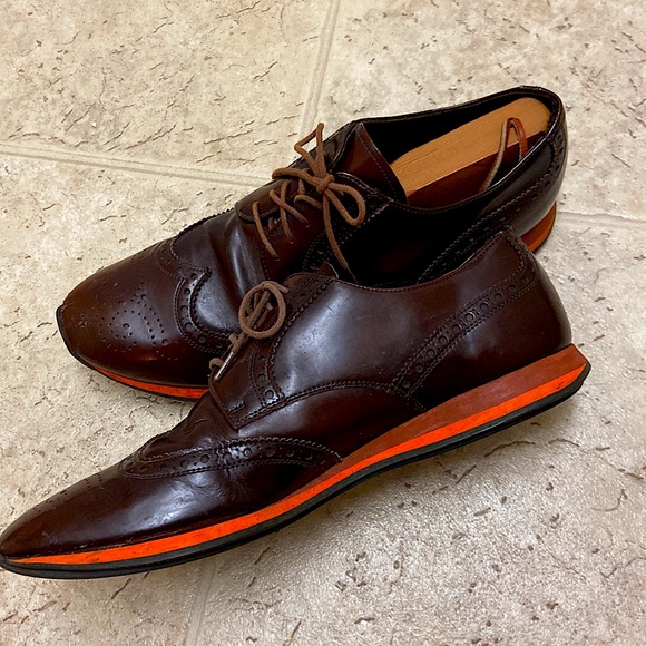 Prada Calf Leather Wingtip Derby Lace Up - Picture 2 of 4